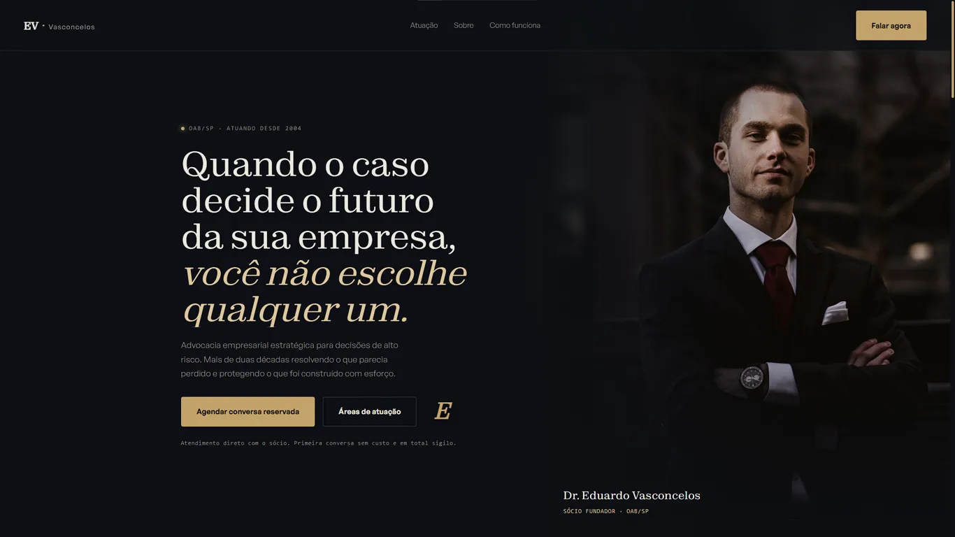 Site de advocacia no desktop