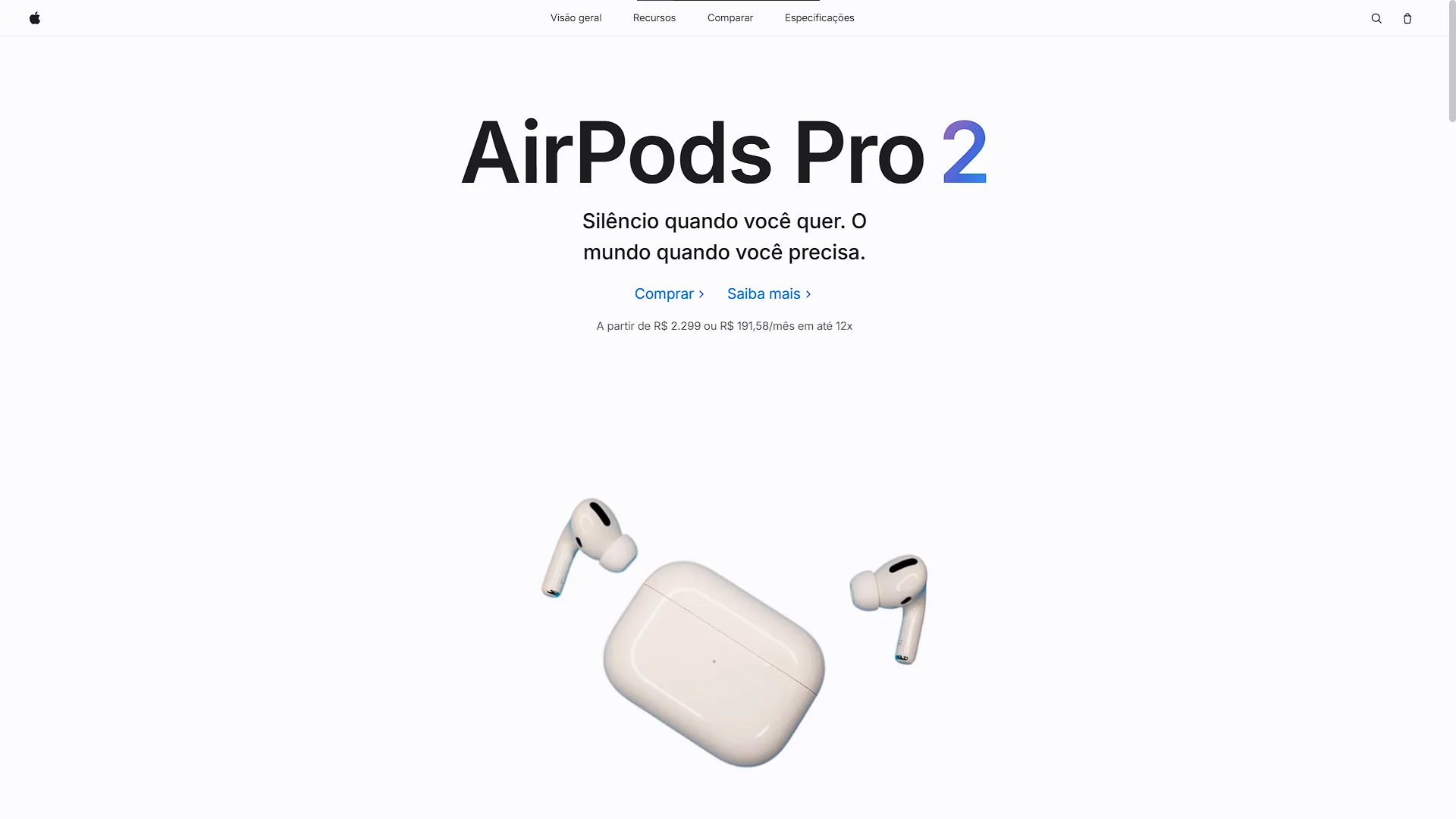 Recriação da loja Apple no desktop