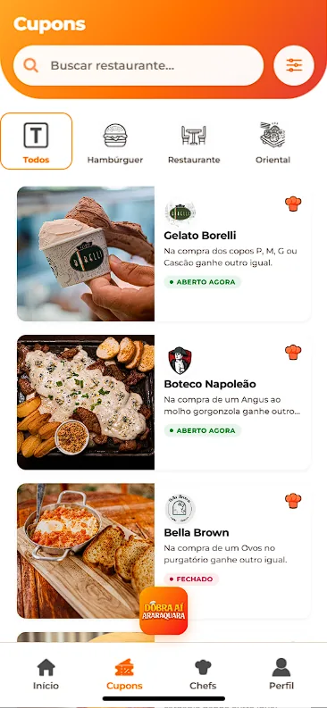 App Dobra aí Araraquara — busca de restaurantes